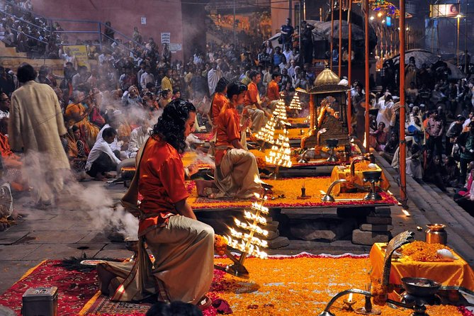 11 Days Golden Triangle & Varanasi With Luxury Accommodation,internal Flights - Varanasi by train and by Ganges: temples, boat light, and Sarnath