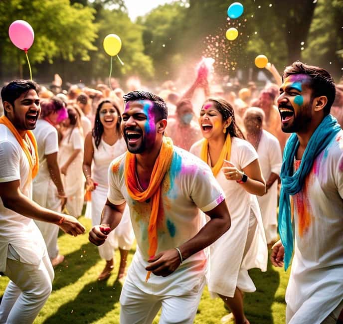 4 March - Enjoy Holi (Color Festival) w/ Local Delhi Family - The Walk to the Apartment Park: Where the Real Color Fun Starts