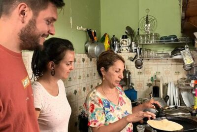 Delhi Kabul Cooking Class - Meeting Faramarz and family in a home kitchen setup