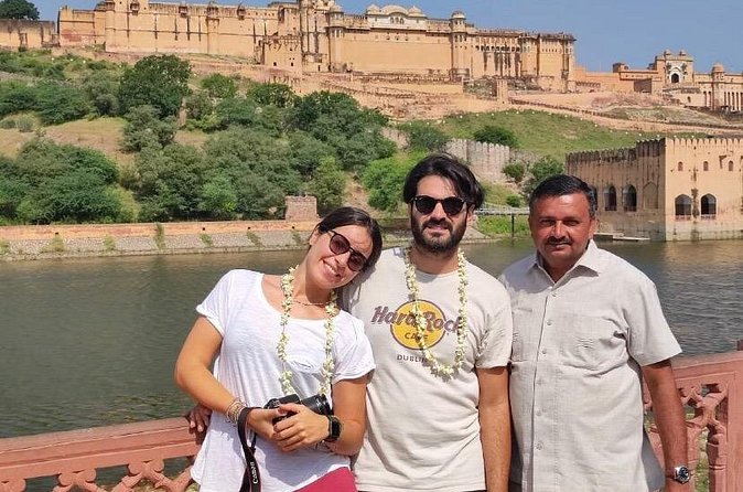 Golden Triangle Agra Jaipur with Namaste Private Driver India - Hawa Mahal Drive-Pass, Amber Palace, and Jal Mahal Pause
