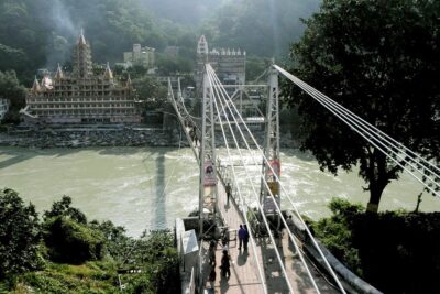 Private Day Trip to Haridwar and Rishikesh from Delhi by Car - Lakshman Jhula: photos, pilgrims, and a long bridge walk